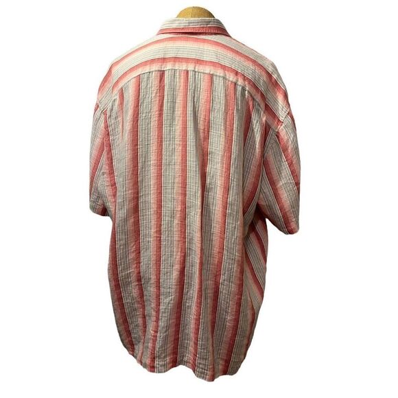 Tommy Bahama Men's Short Sleeve Button Front Shirt 100% Linen Pink Gray Size 2XL - Picture 3 of 8
